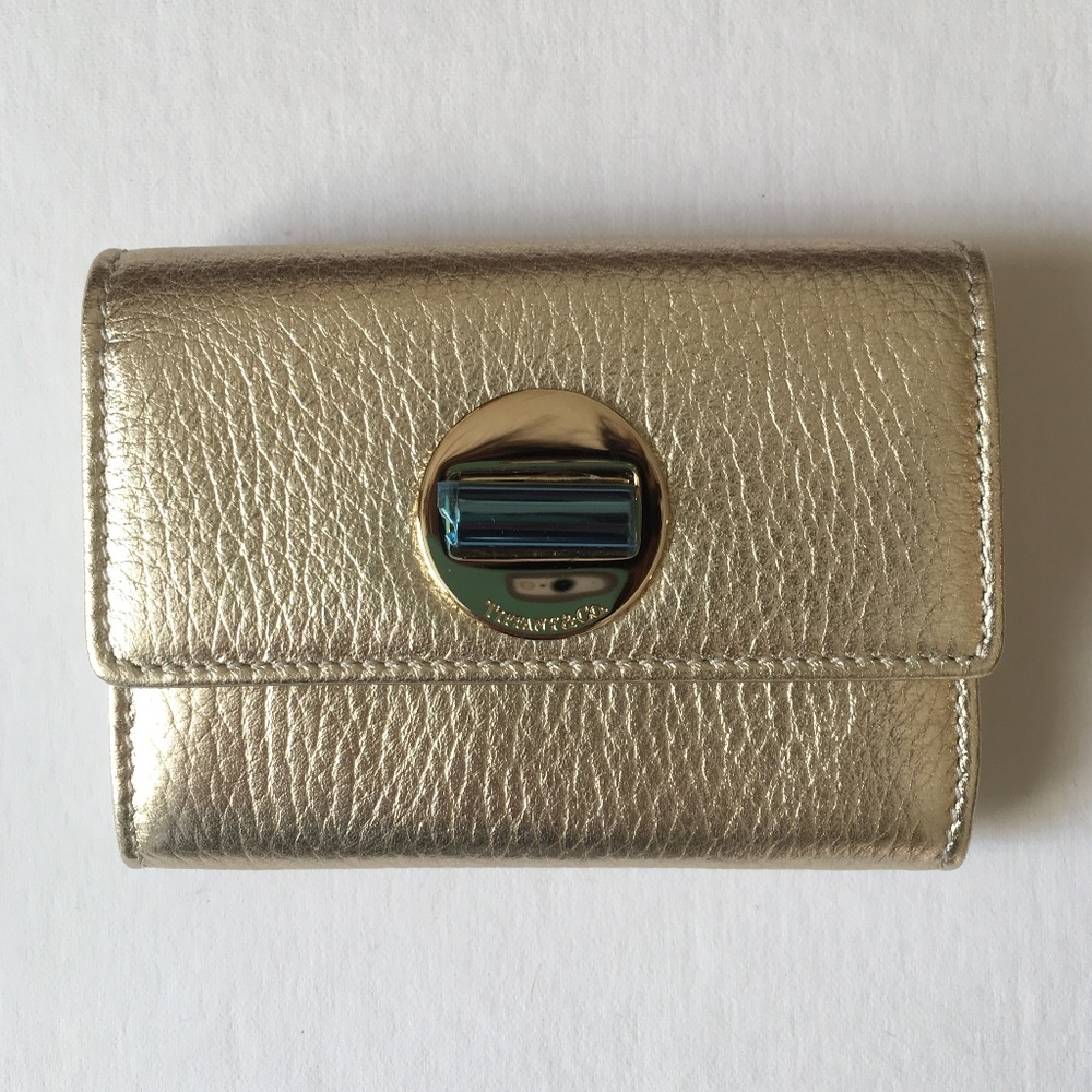 Tiffany & Co. Compact Wallet in Gold Leather
